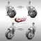Service Caster 4 Inch SS Thermoplastic Rubber Swivel 1/2 Inch Threaded Stem Caster Brakes, 2PK SCC-SSTS20S414-TPRB-M1215-2-TLB-2 - alternate 1